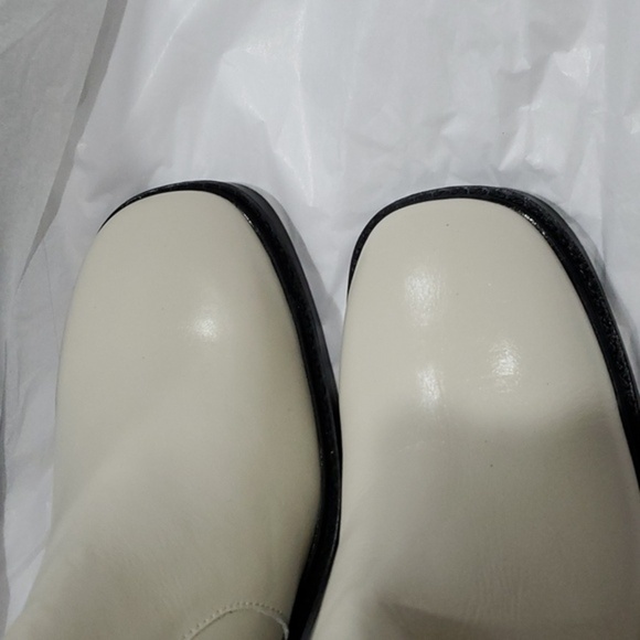 Steve Madden Lina bone leather chunky heel square toe ankle‎ boots size 11 new - Picture 3 of 11